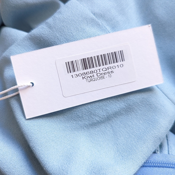 Reformation 'Kiwi' Turquoise Blue Asymmetrical Cutout High Slit Maxi Dress 10 - Picture 12 of 16